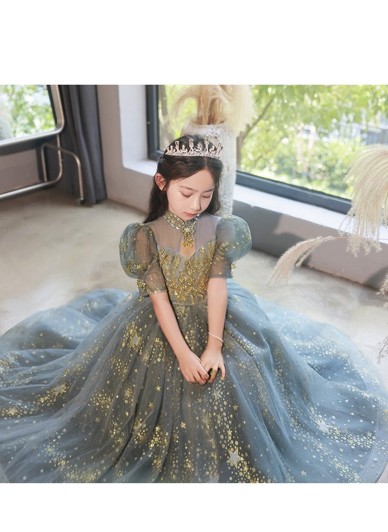 Children's Evening Dress, High-End Princess Dress, High-End Piano Performance Costume