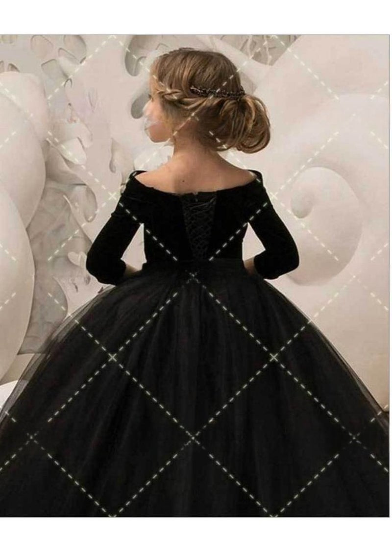 Children's Big Tail Evening Dress, Children's Princess Dress, Fashion Show Dress