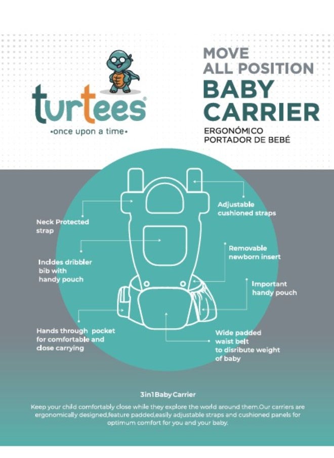 Turtees Baby Carrier with Hip Seat – Comfortable, Ergonomic Support for Baby and Parent