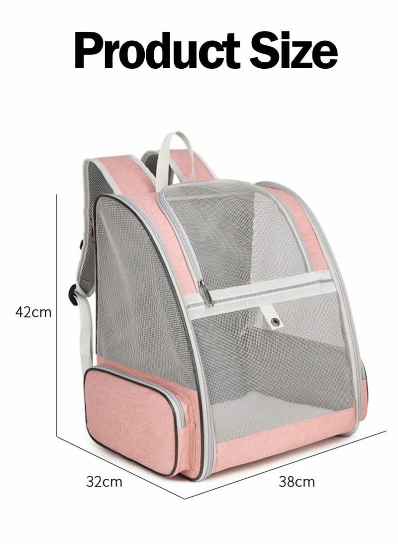 Pet Carrier Backpack for Dogs and Cats, Spacious Foldable Fully Ventilated Mesh Portable Transport Bag Breathable Transparent Airline Approved Designed