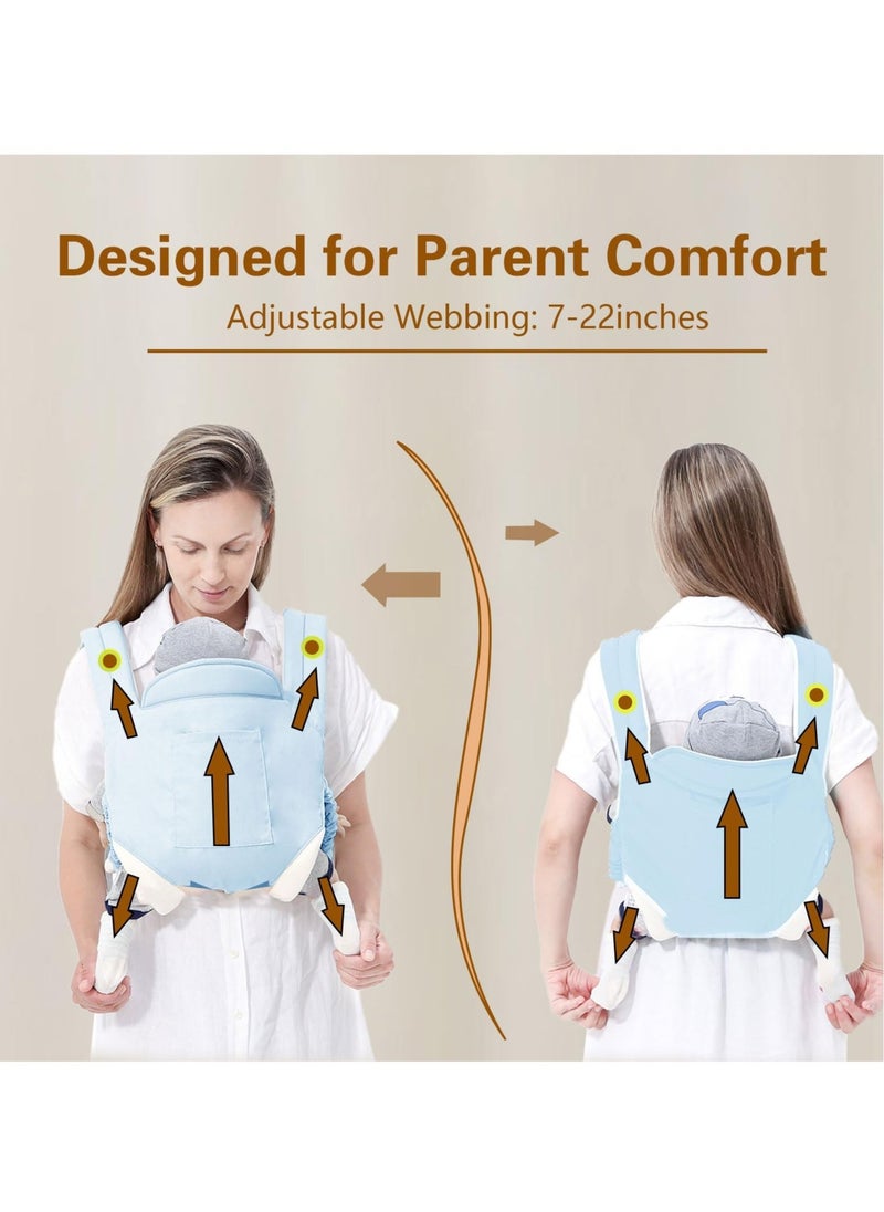 Baby Sling Carrier, Adjustable Breathable Carrier, Ergonomic Toddler Carrier, Infant Hip Seat Carrier, Suitable for Breastfeeding & On-The-Go (Blue)