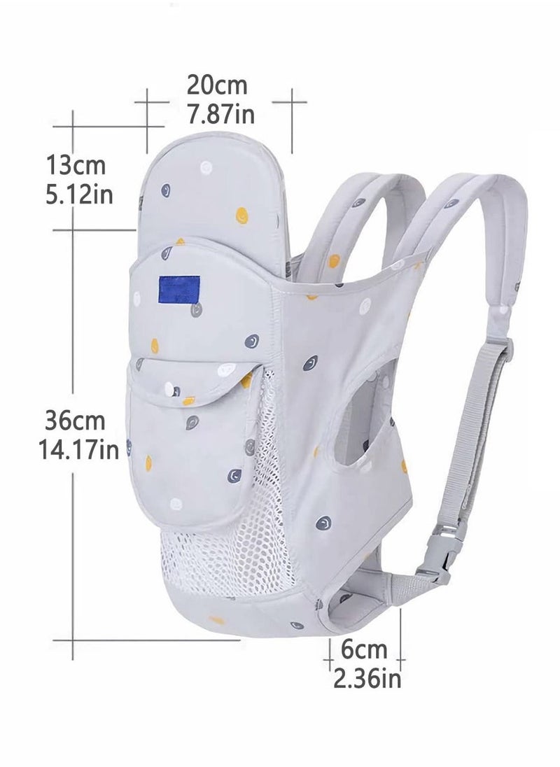 Baby Carrier, Baby Holder Carrier Ergonomic Infant Carrier Adjustable Baby Carrier, Simple Baby Front and Back Carrier for Infants Toddlers Babies Girl and Boy (Grey), Mother's Good Helper