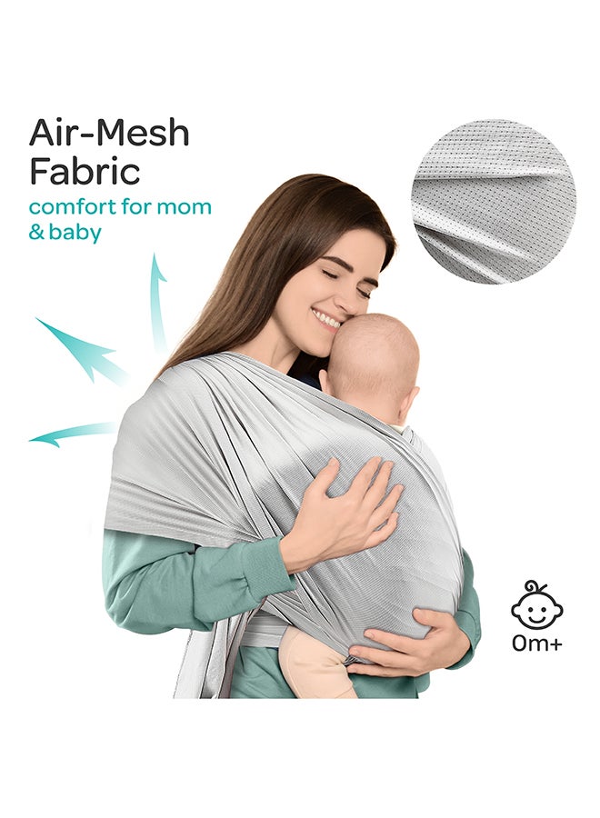 KaryGo Baby Sling Carrier-Light Grey Suitable From Birth