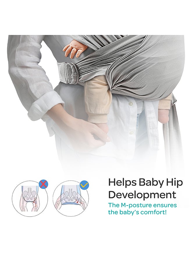 KaryGo Baby Sling Carrier-Mid Grey Suitable From Birth