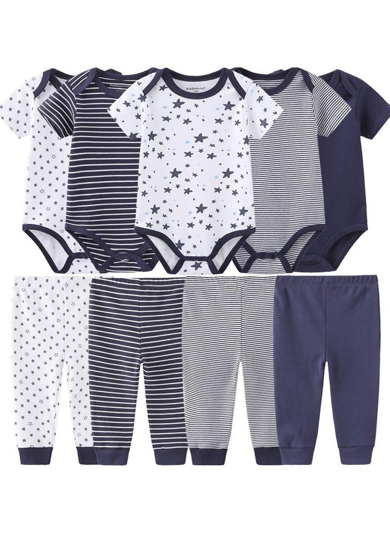 9-Piece Set Of Pure Cotton Jumpsuits And Trousers For Infants And Young Children