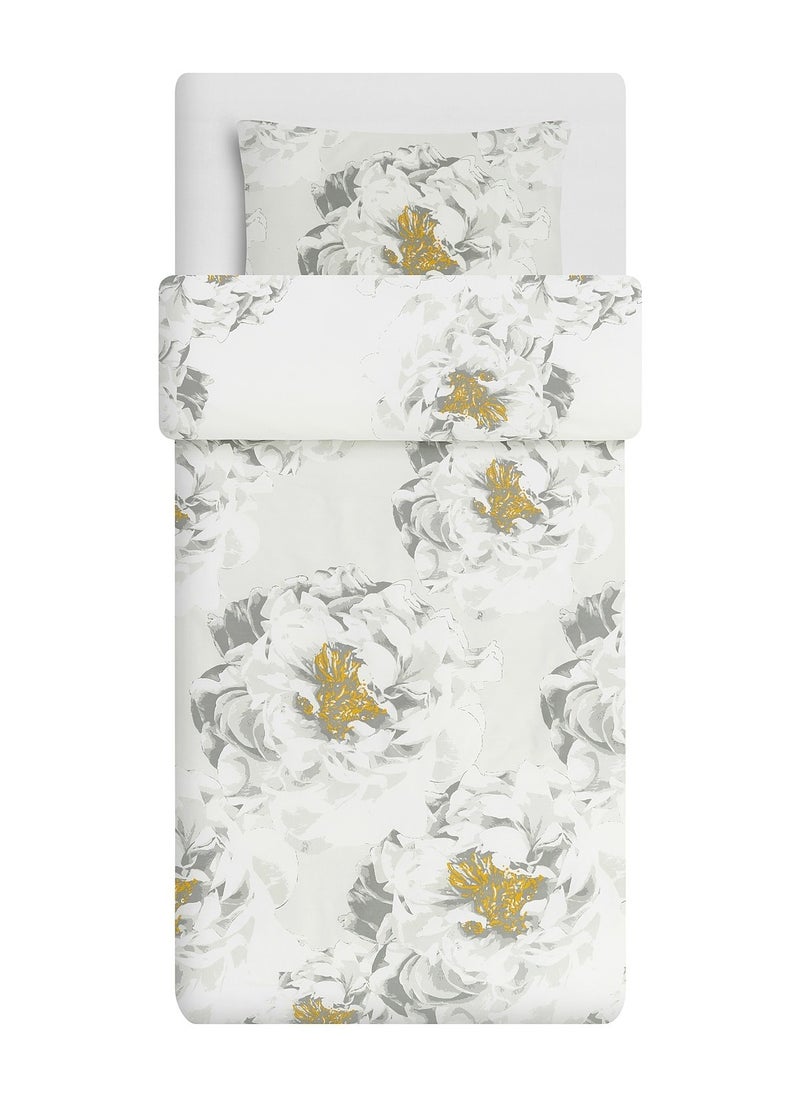 Mattfibbla Duvet Cover And Pillowcase White Yellow Flower 150X200/50X80 Cm