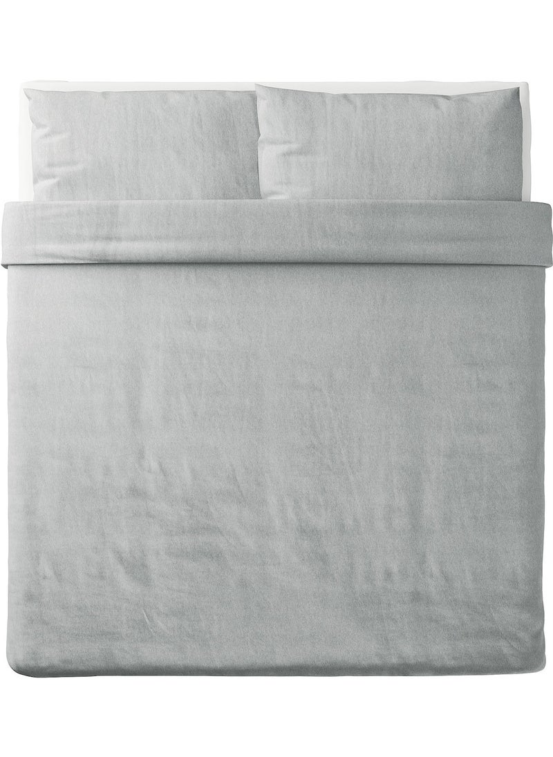 Spjutvial Duvet Cover And 2 Pillowcases Light Grey Melange 240X220/50X80 Cm