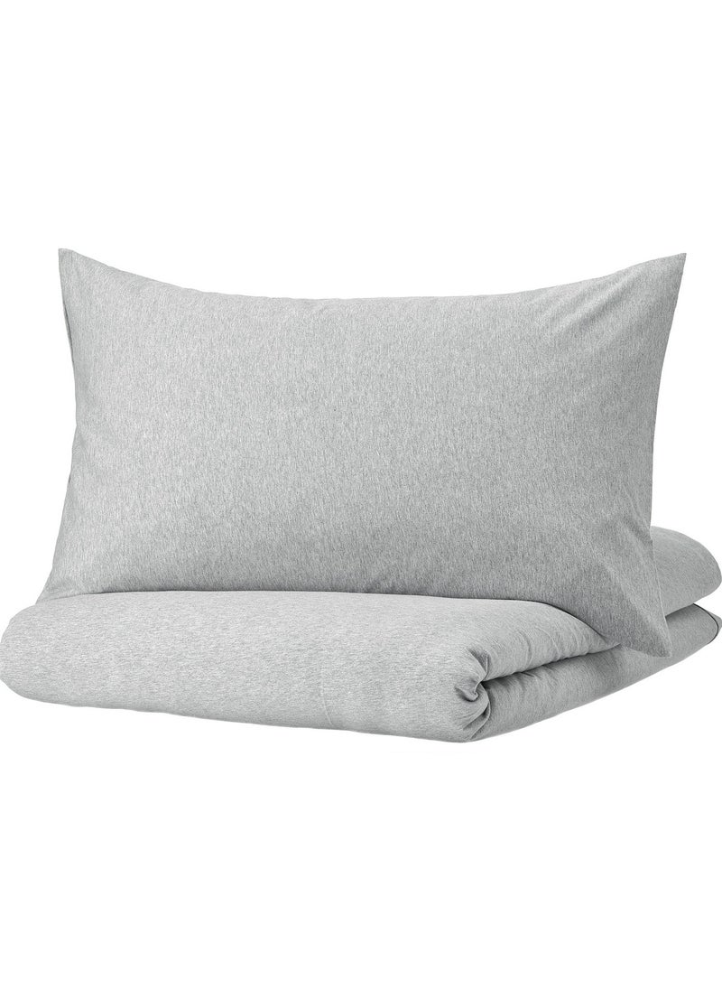 Spjutvial Duvet Cover And 2 Pillowcases Light Grey Melange 240X220/50X80 Cm