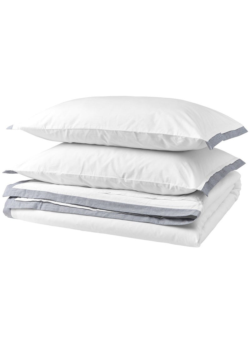 Tatelsmygare Duvet Cover And 2 Pillowcases White Blue 240X220/50X80 Cm