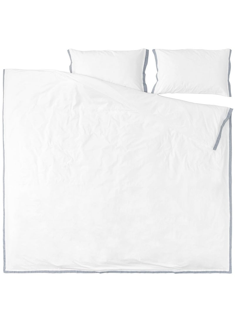 Tatelsmygare Duvet Cover And 2 Pillowcases White Blue 240X220/50X80 Cm