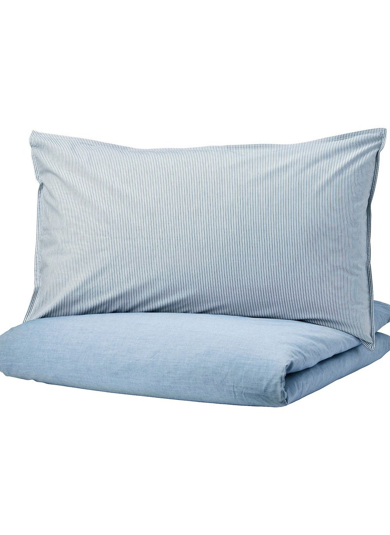 Blavinda Duvet Cover And 2 Pillowcases Light Blue 240X220/50X80 Cm