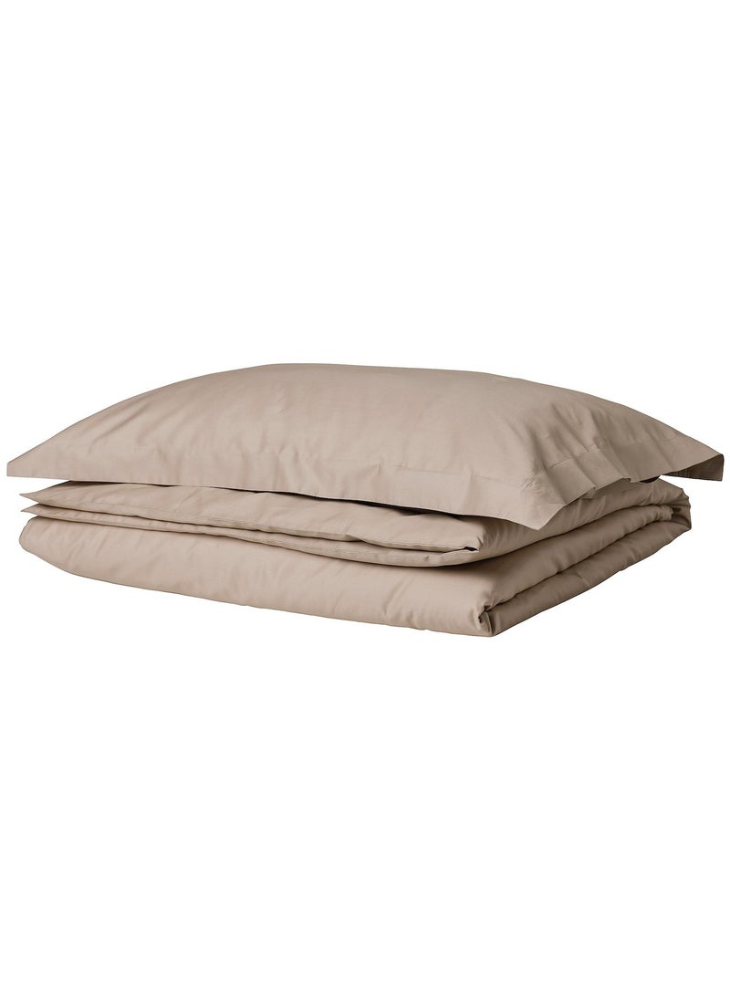 Luktjasmin Duvet Cover And Pillowcase Grey Beige 150X200/50X80 Cm