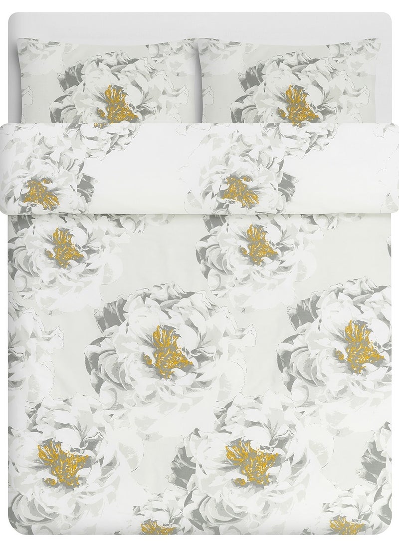 Mattfibbla Duvet Cover And 2 Pillowcases White Yellow Flower 240X220/50X80 Cm