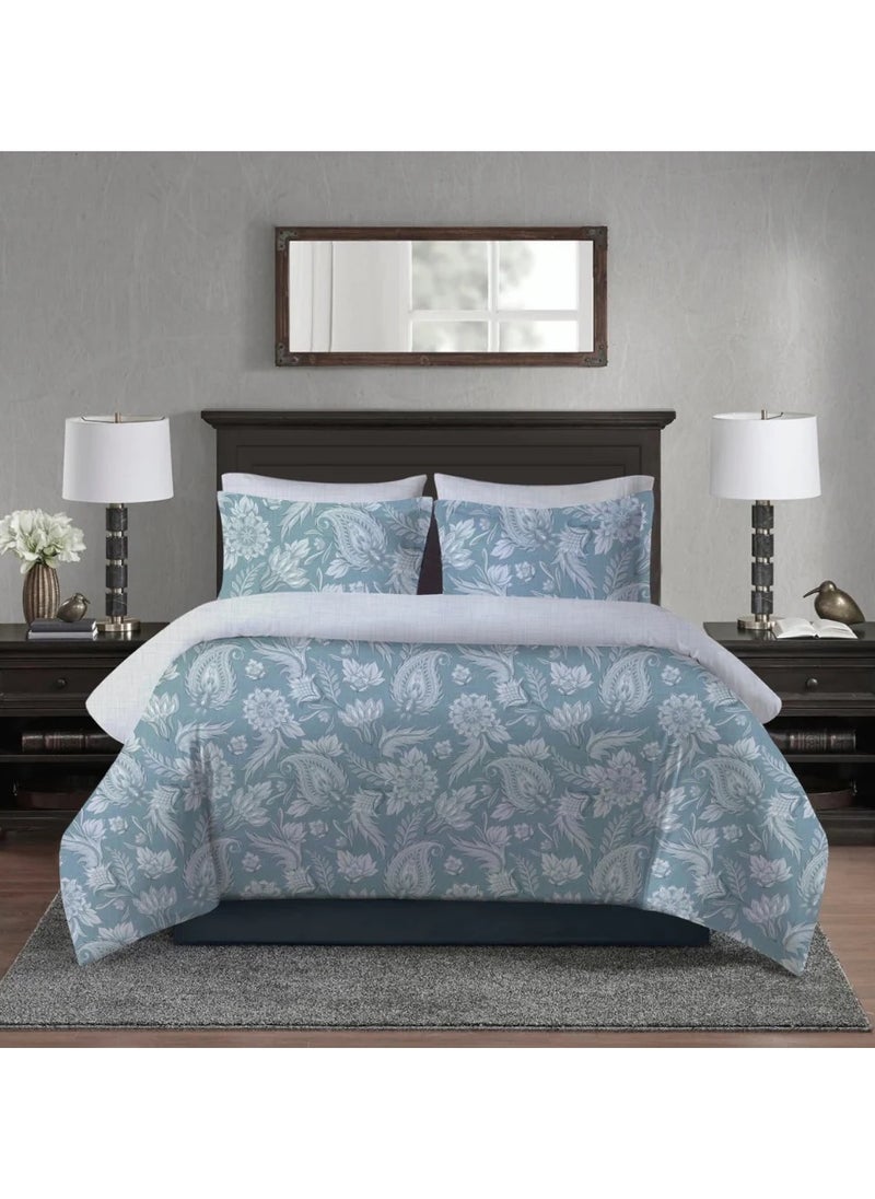 VARESSA  AIGUABLAVA 100% COTTON PRINTED  KING DUVET COVER (4PCS)