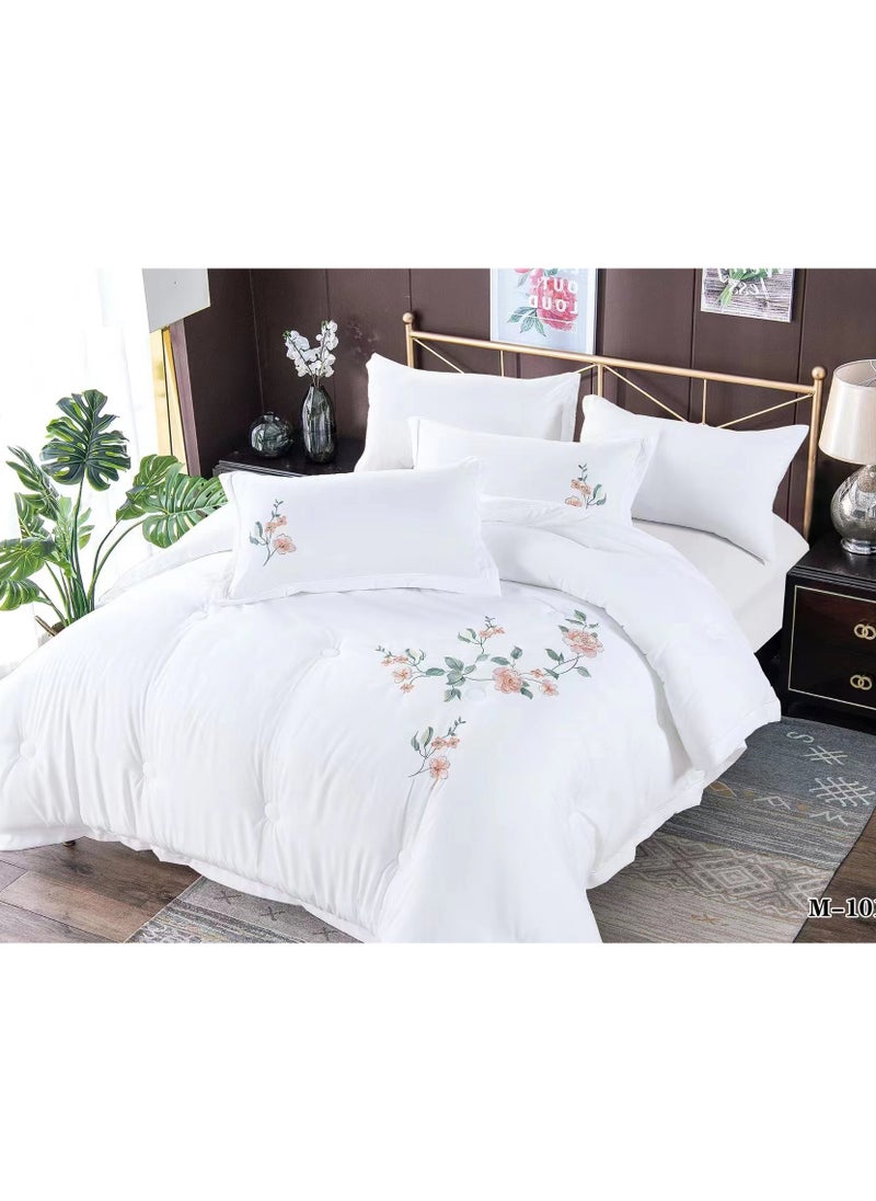 MMM HOME Embroidered 6pcs Super King/King/Single size High Cotton Hotel Master Quality Bedding Set Duvet Cover/Bedsheet/Pillow covers set