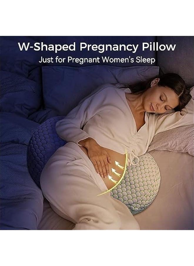 Pregnancy Pillow for Sleeping, Pregnancy Body Pillow for Pregnant Women Maternity Pillow Wedge, Detachable and Adjustable Double-Sided with Pillow Cover Support for Pregnancy Belly/Back Support