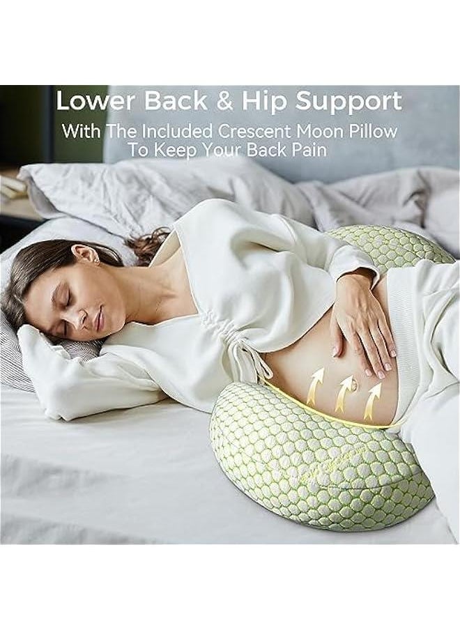 Pregnancy Pillow for Sleeping, Pregnancy Body Pillow for Pregnant Women Maternity Pillow Wedge, Detachable and Adjustable Double-Sided with Pillow Cover Support for Pregnancy Belly/Back Support