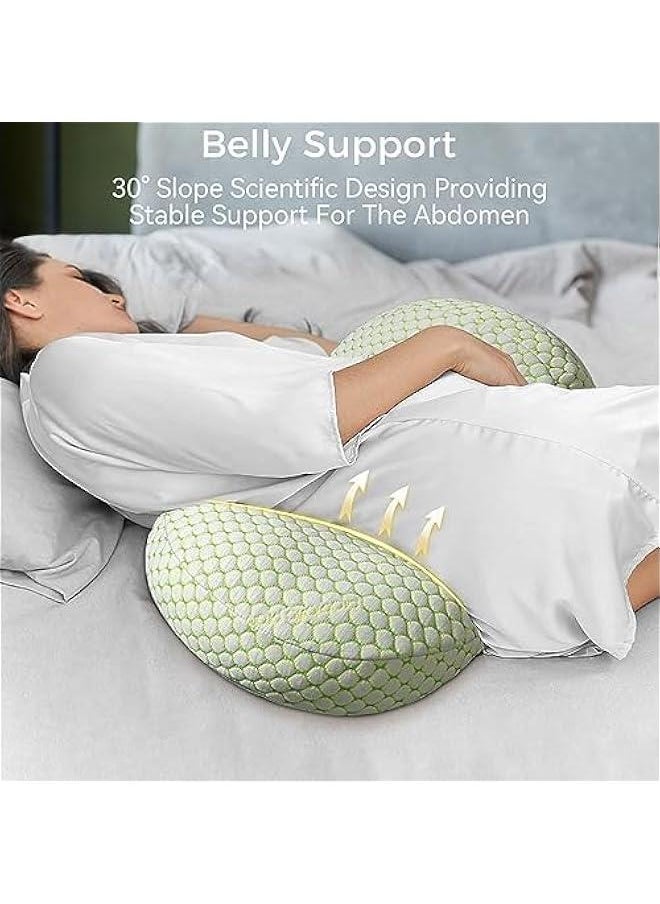 Pregnancy Pillow for Sleeping, Pregnancy Body Pillow for Pregnant Women Maternity Pillow Wedge, Detachable and Adjustable Double-Sided with Pillow Cover Support for Pregnancy Belly/Back Support