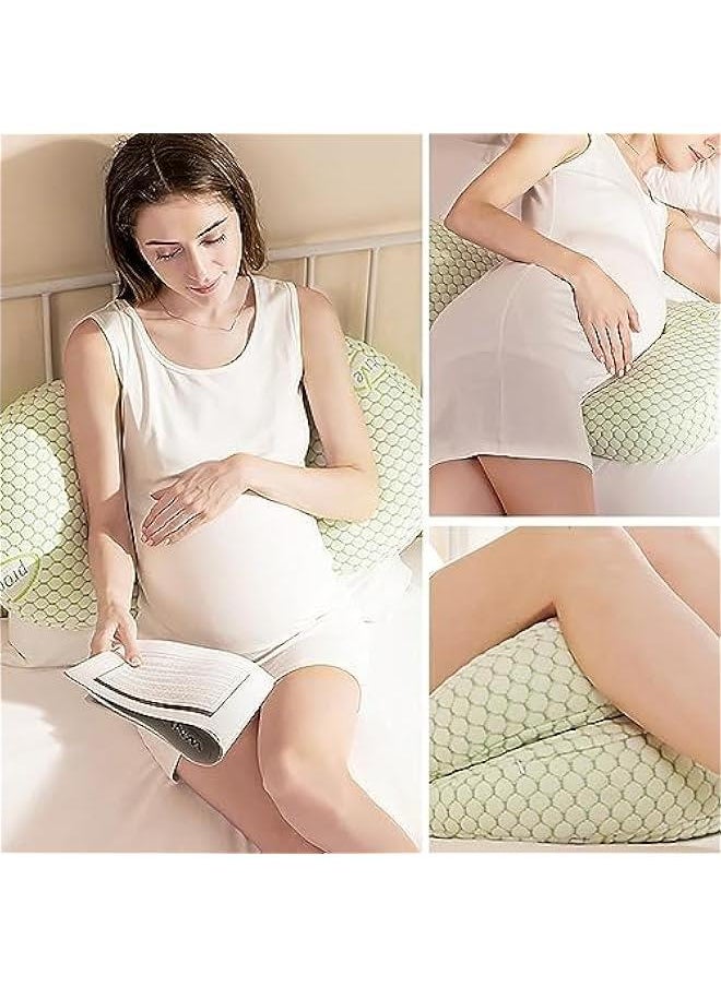 Pregnancy Pillow for Sleeping, Pregnancy Body Pillow for Pregnant Women Maternity Pillow Wedge, Detachable and Adjustable Double-Sided with Pillow Cover Support for Pregnancy Belly/Back Support