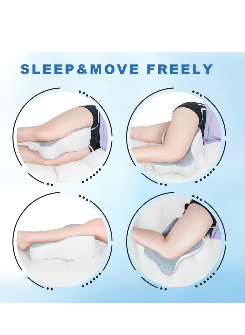 Semicircle Round Shape Leg Pillow Promotes Sleep, Knee Pillow Separates The Knees for Body Alignment - No Strap (35*25*13.5cm)