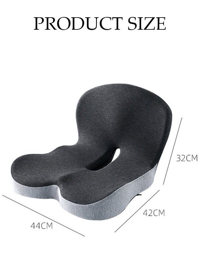 Lumbar Support Pillow Seat Cushion for Office Chair Pressure Relief Sciatica & Tailbone Pain Relief Memory Foam Firm Coccyx Pad for Long Sitting, for Office Chair, Gaming Chair and Car Seat