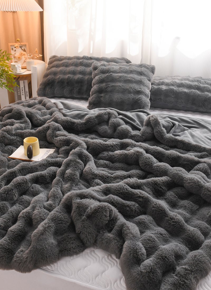 Winter Blanket,Thickened Double-Sided Plush Blanket,Bedroom Throw Blanket,Soft Warm Rabbit Fleece Throw Blanket