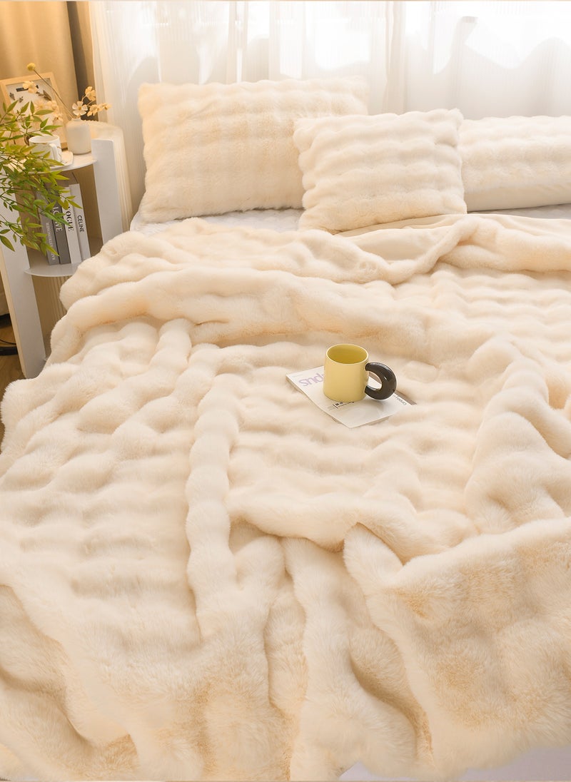 Winter Blanket Thickened Double-sided Plush Blanket Bedroom Throw Blanket Soft Warm Rabbit Fleece Throw Blanket