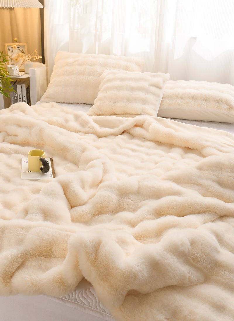 Winter Blanket Thickened Double-sided Plush Blanket Bedroom Throw Blanket Soft Warm Rabbit Fleece Throw Blanket