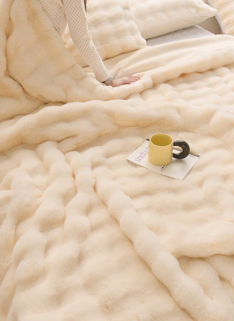 Winter Blanket Thickened Double-sided Plush Blanket Bedroom Throw Blanket Soft Warm Rabbit Fleece Throw Blanket