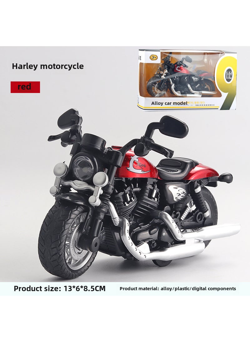 1:12 Scale Harley Alloy Motorcycle Model Toy with Lights  Sound2041-Harley motorcycle-box-red 2041-Harley motorcycle-box-red