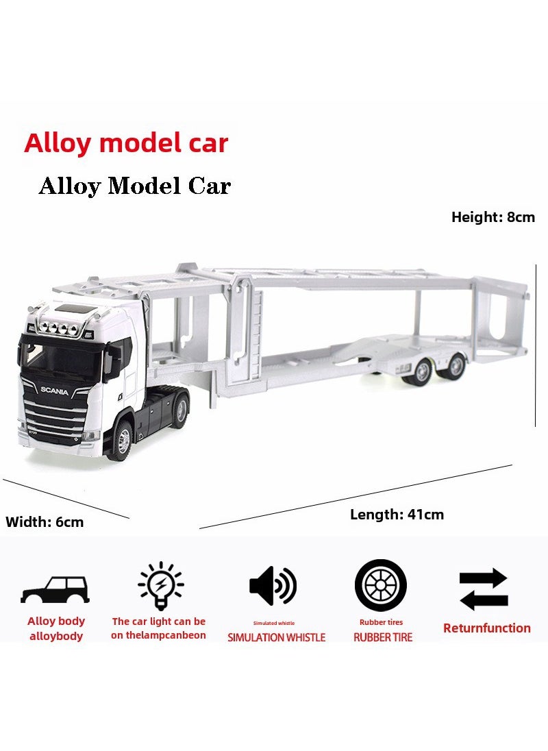 New Scania Alloy Container Model Truck Toy White Alloy Scania Transporter