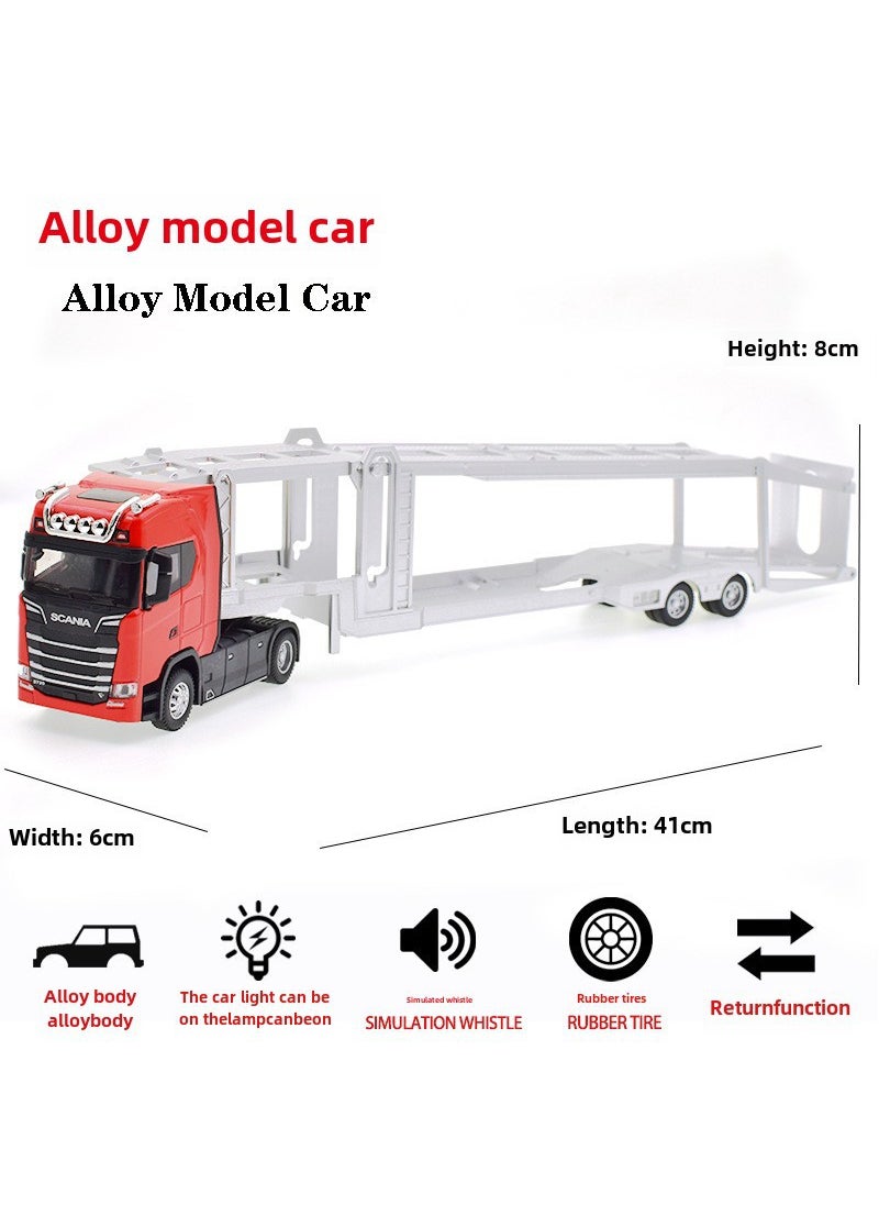 New Scania Alloy Container Model Truck Toy Red Alloy Scania Transporter