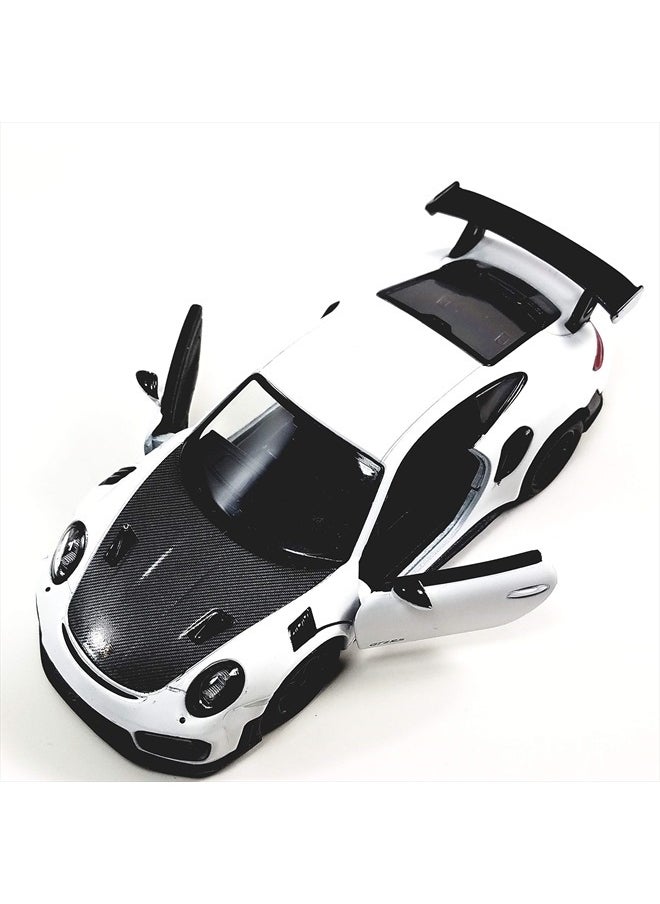 Kinsmart 2010 Porsche 911 GT2 RS Egghell White 1/36 Scale Diecast Metal Model Toy Sports Car