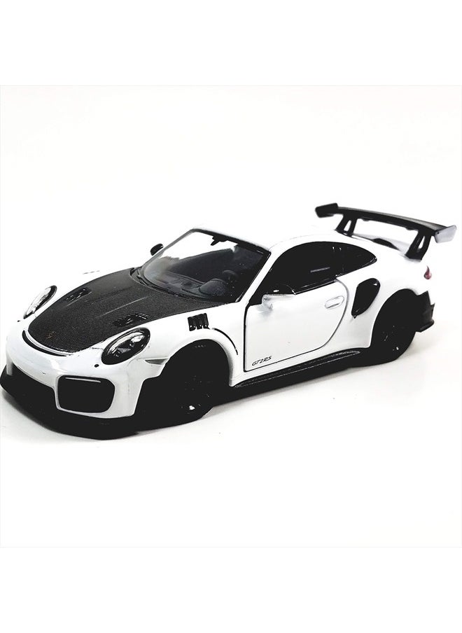 Kinsmart 2010 Porsche 911 GT2 RS Egghell White 1/36 Scale Diecast Metal Model Toy Sports Car