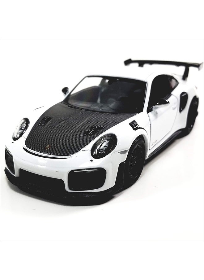 Kinsmart 2010 Porsche 911 GT2 RS Egghell White 1/36 Scale Diecast Metal Model Toy Sports Car