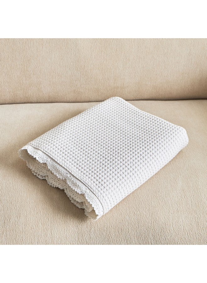 White Haven Velin Waffel Lace Throw 130 x 170 cm