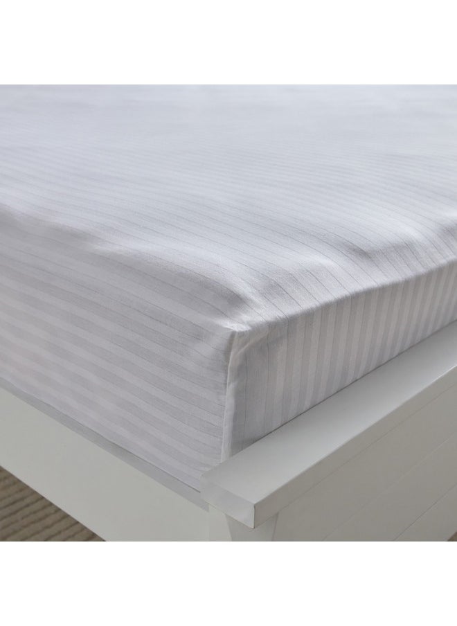 Hamilton Satin Stripe Super King Fitted Sheet 200 x 200 x 36 cm