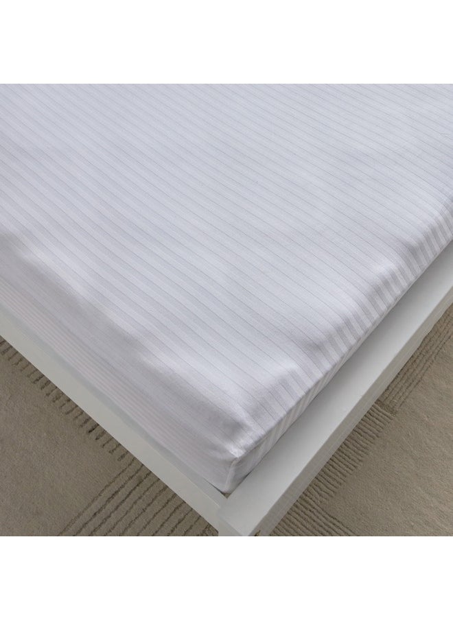 Hamilton Satin Stripe Super King Fitted Sheet 200 x 200 x 36 cm