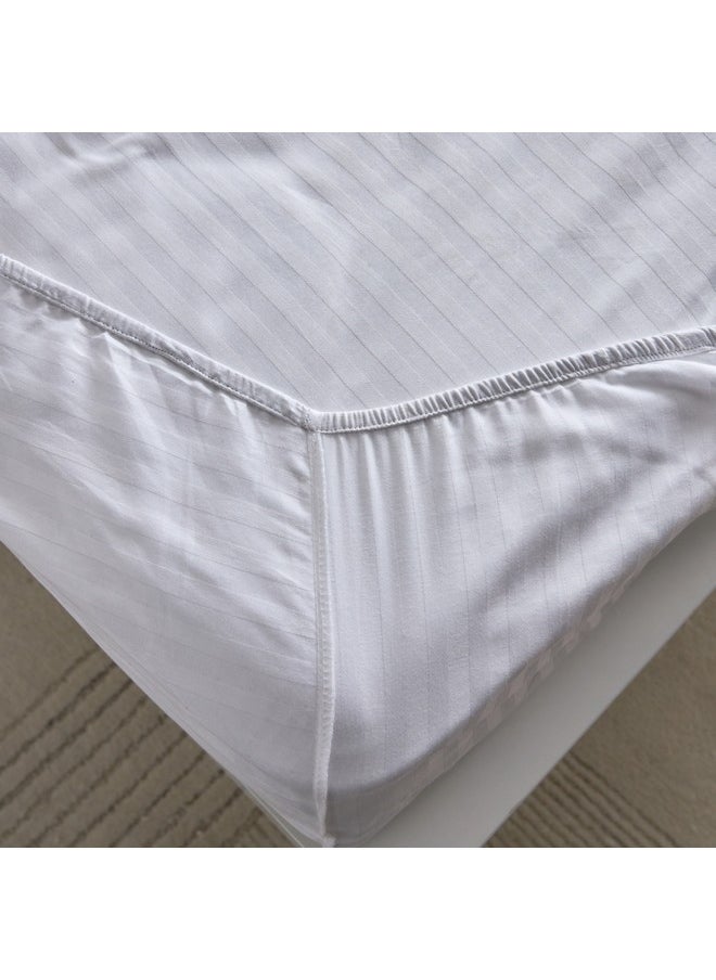 Hamilton Satin Stripe Super King Fitted Sheet 200 x 200 x 36 cm