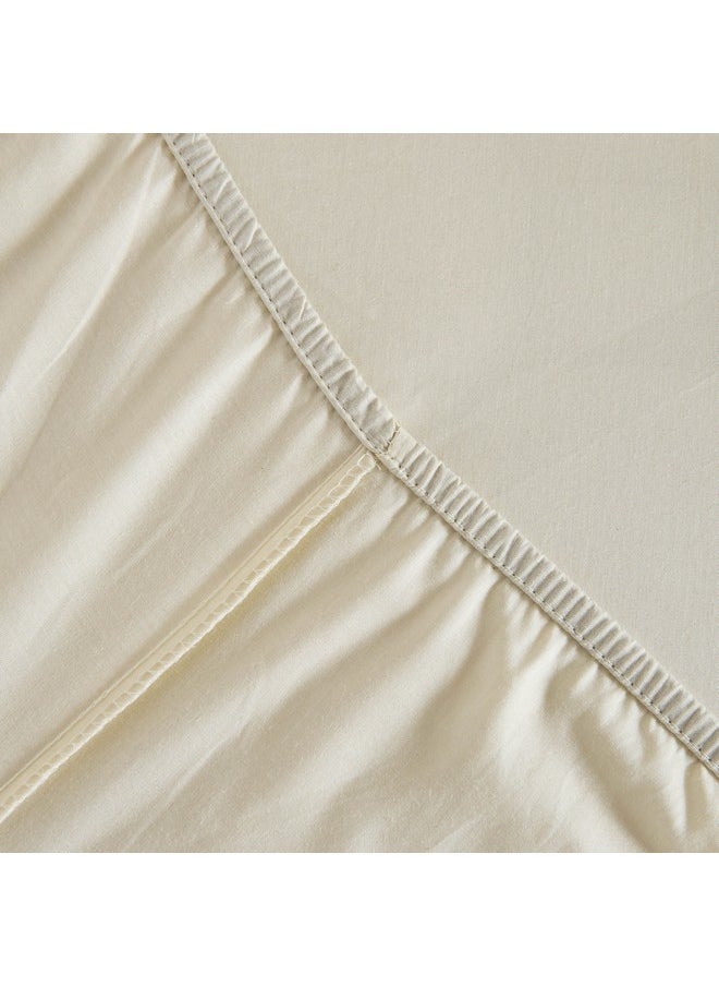 Essential Solid Cotton King Fitted Sheet 210 x 36 x 180 cm