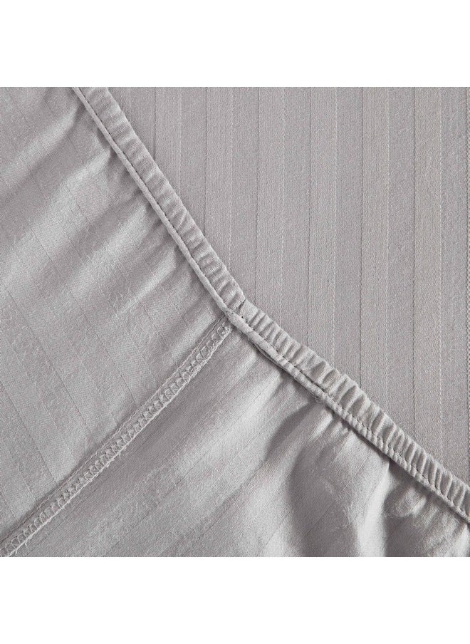 Hamilton Stripe Satin Cotton King Fitted Sheet 210 x 36 x 180 cm