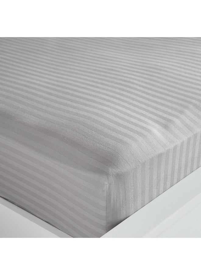 Hamilton Stripe Satin Cotton King Fitted Sheet 210 x 36 x 180 cm