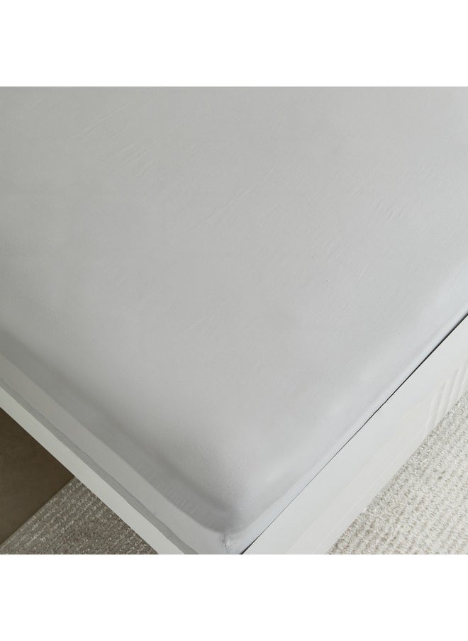 Essential Solid Cotton King Fitted Sheet 210 x 36 x 180 cm