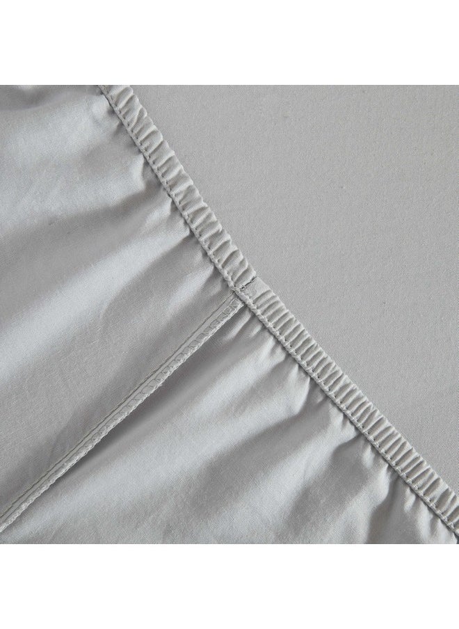 Essential Solid Cotton King Fitted Sheet 210 x 36 x 180 cm