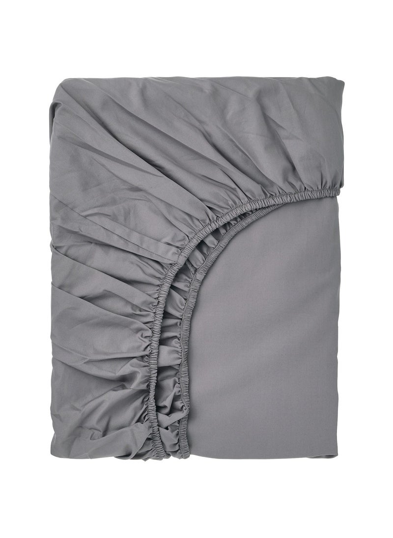 Roennveckmal Bed Fitted Sheet Grey 180x200 cm