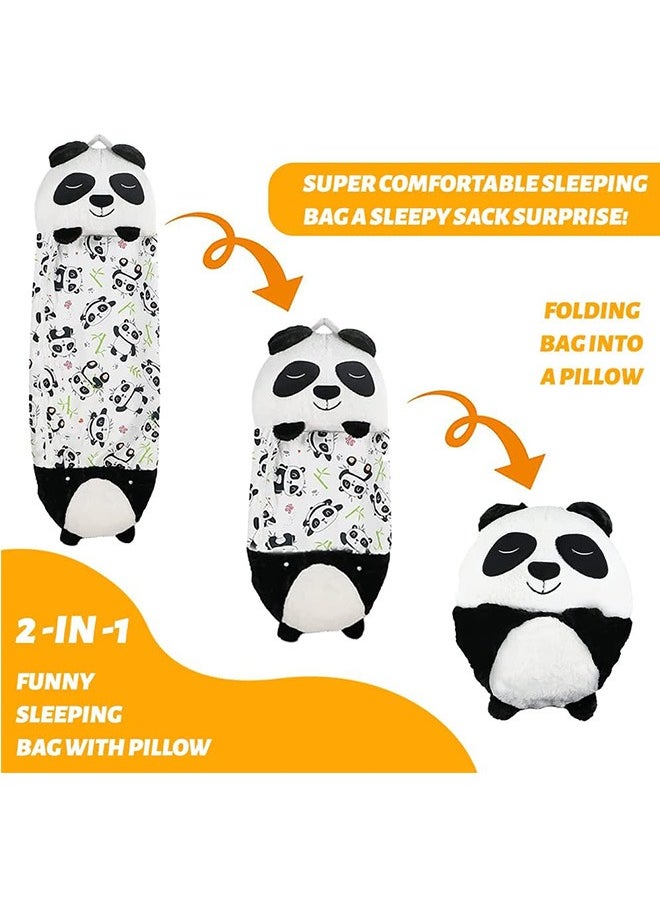 Kids Sleeping Bag With Pillow, Soft And Warm Large Childrens Sleeping Bag For Girls And Boys Camping, 2 In 1 Foldable Portable Fun Animal Play Pillow Napper Sleeping Bags For Kids Gift