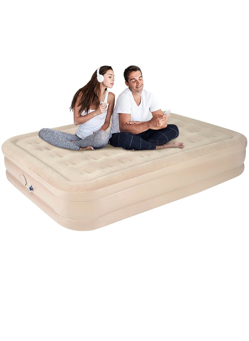 Double Air Bed, Air mattress Inflatable Bed, Ultra Plush Fiber Technology for Home, Travel & Camping 200x150x40 cm