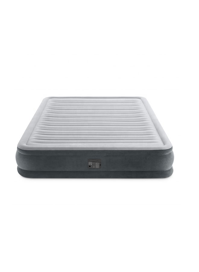 Built-in Electric Pump Double-layer Enlarged Wire-pulling Air Bed Flocking Air Mattress 152x203x33 cm