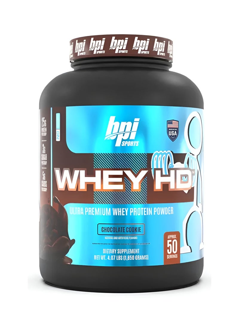 BPI Sports, Whey HD, Premium Whey 25g Protein, Chocolate Cookie, 4.07 Lbs, 50 Servings