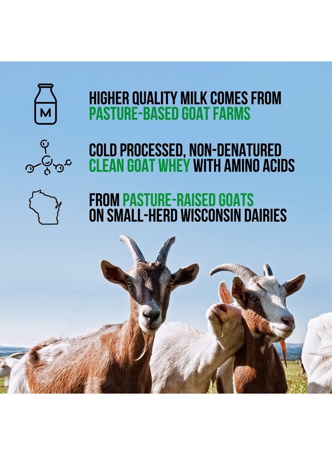 Naked Goat - Pasture Fed Goat Whey Protein Powder from Small-Herd Wisconsin Dairies, 2Lb Bulk, GMO Free, Soy Free. Easy to Digest - All Natural - 23 Grams of Protein - 30 Servings